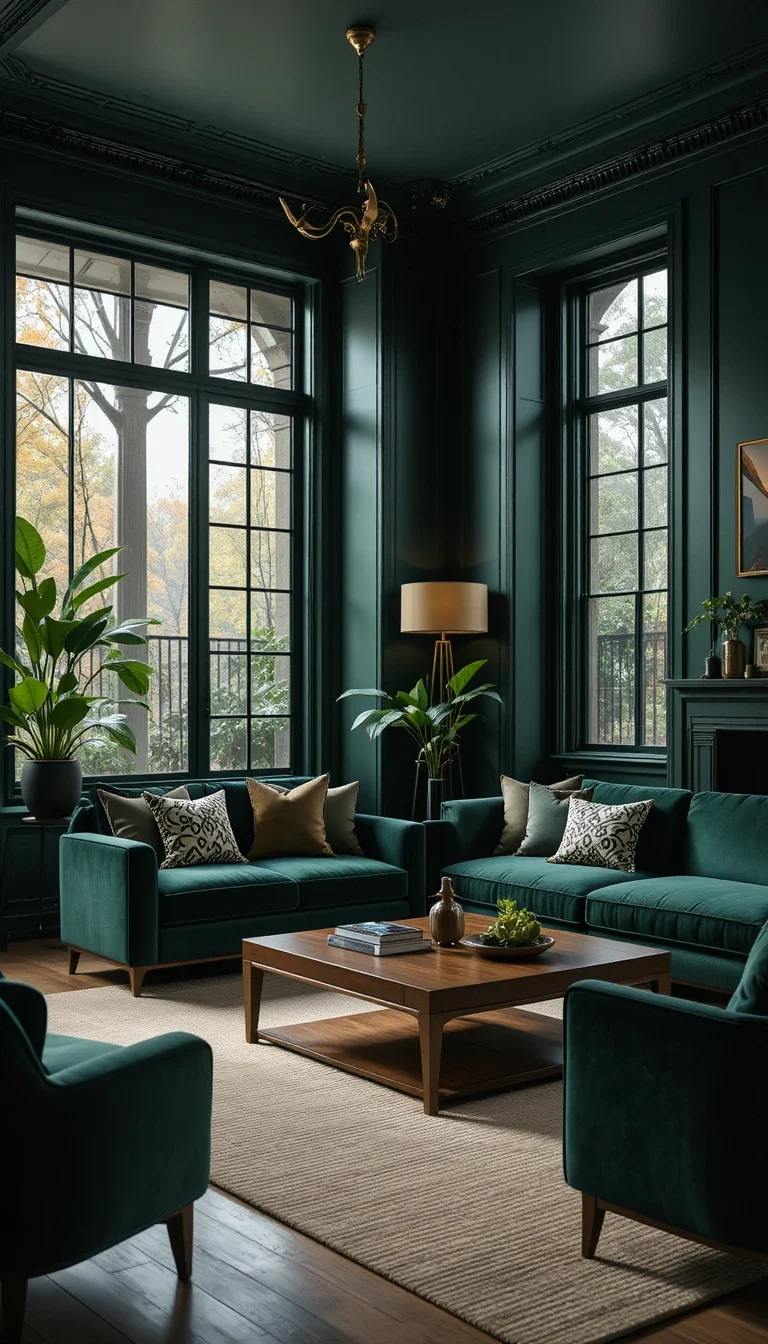 17 Jaw-Dropping Dark Green Living Rooms That Look Straight Out of a Luxury Magazine