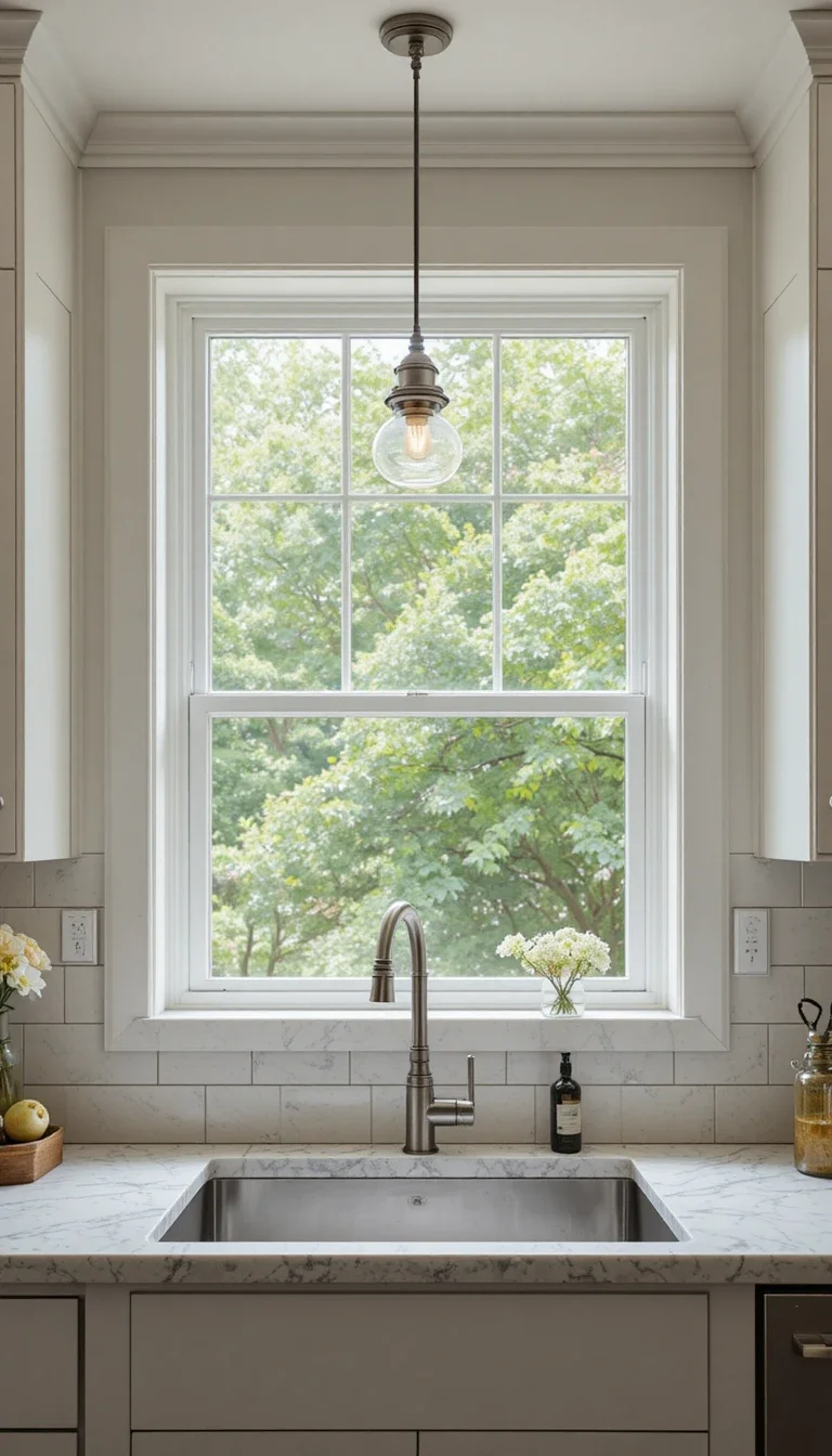Statement Lighting Over the Sink