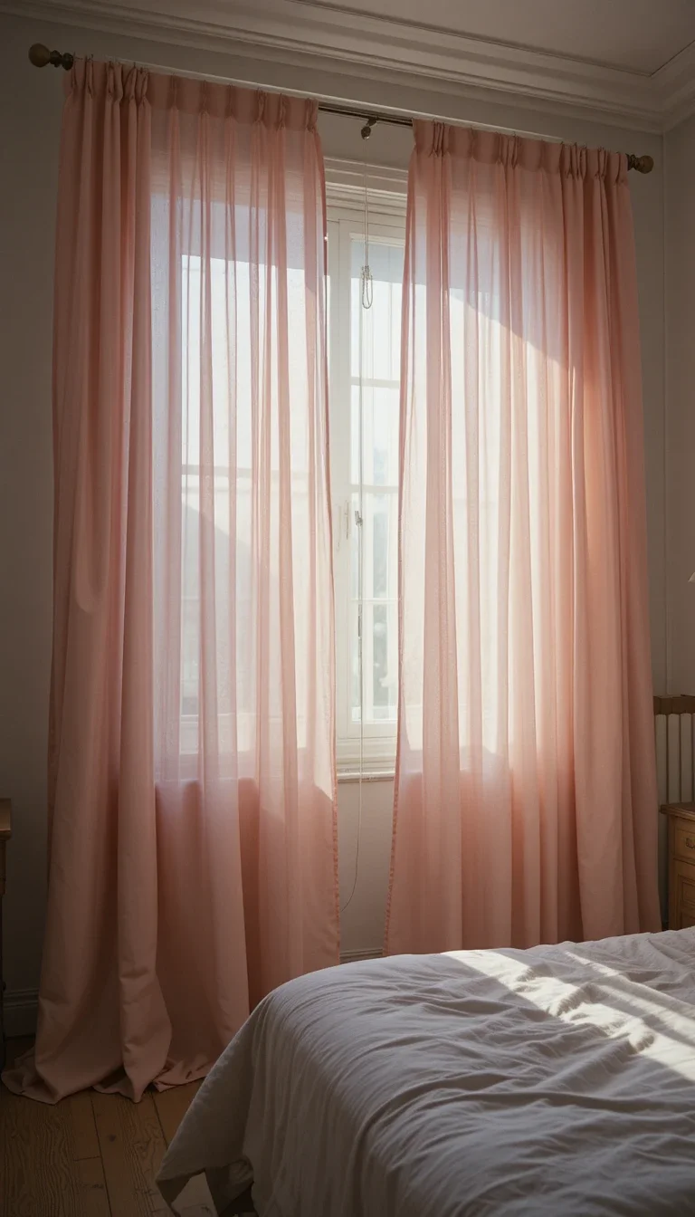 Pink Curtains for Soft Light Filtering