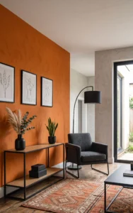 Persimmon Paired With Matte Black Fixtures