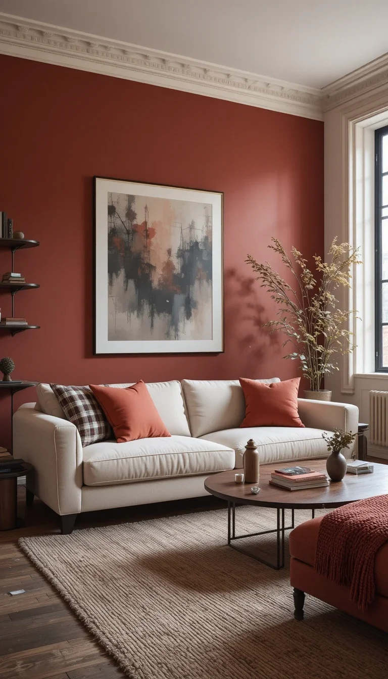 Brick Red and Cream