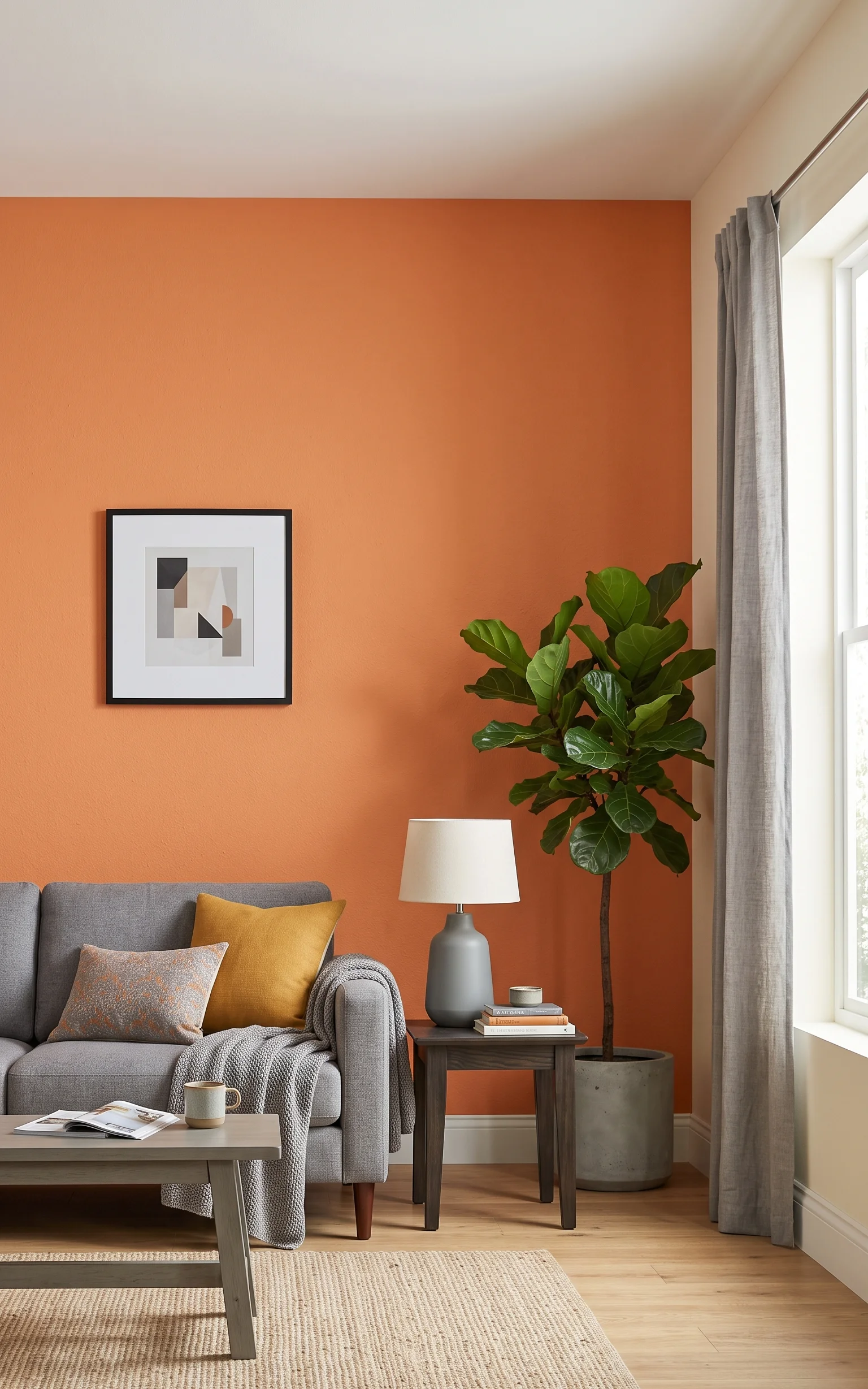 Persimmon and Soft Gray