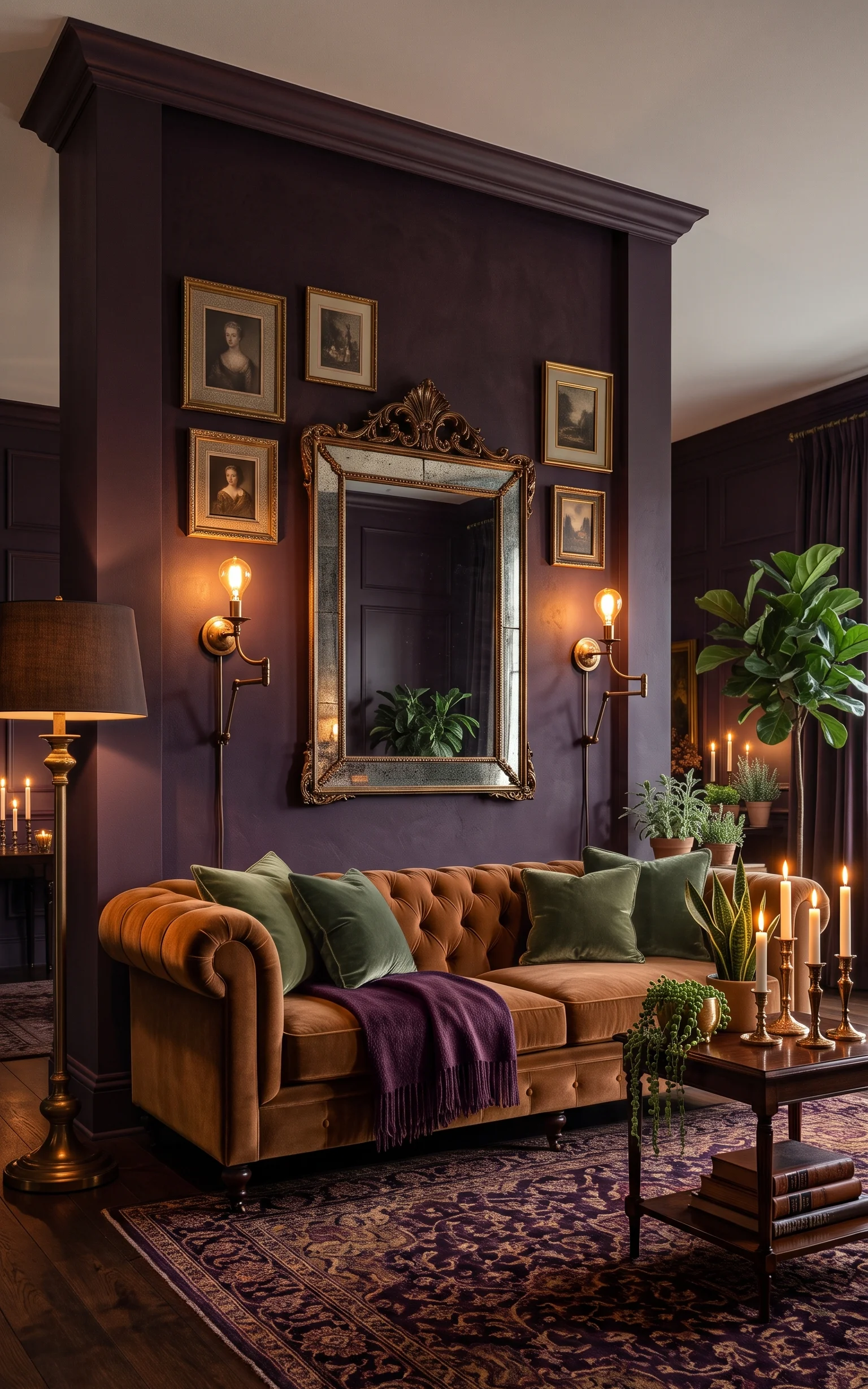 Plum Noir and Sage Green