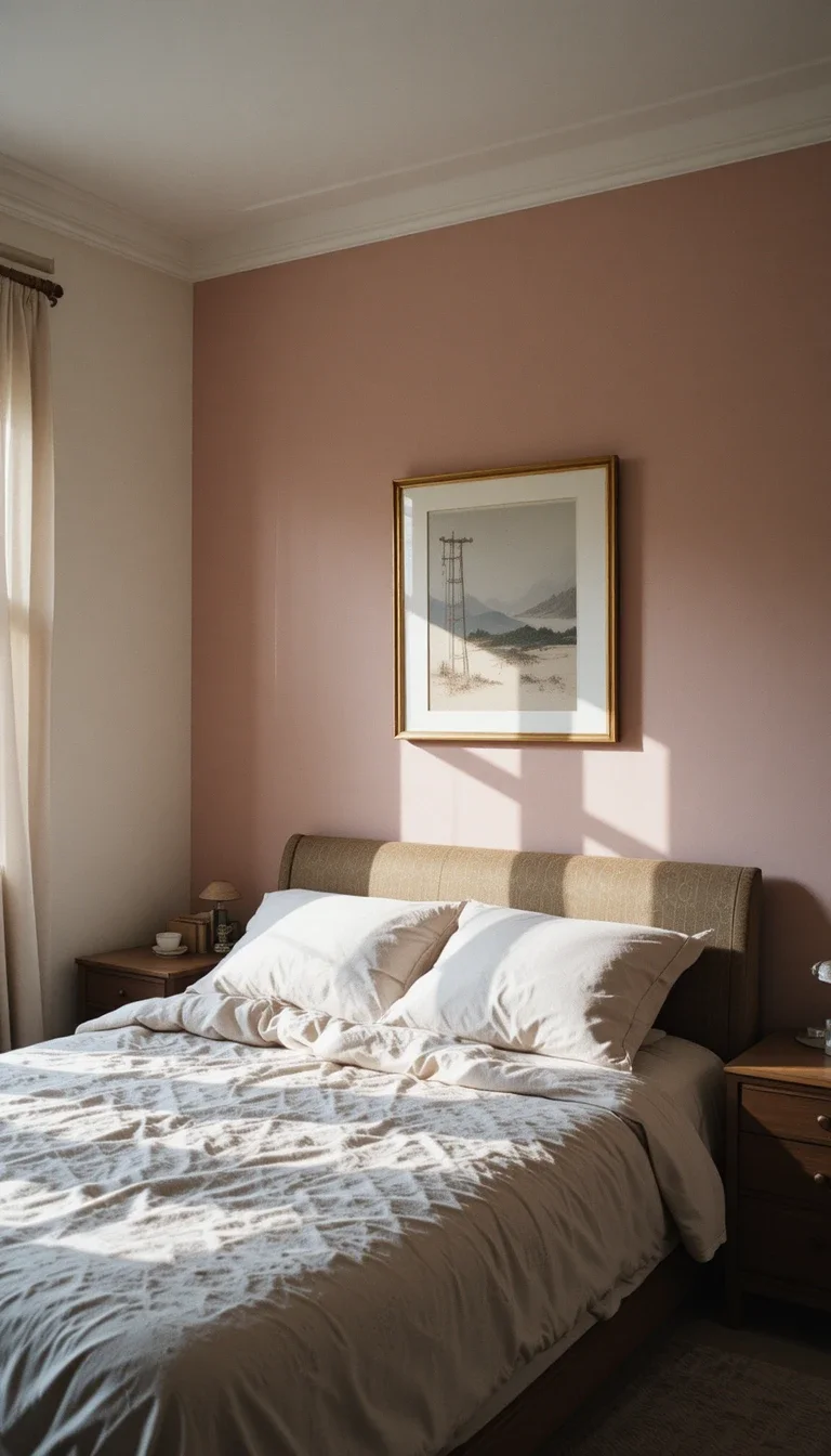 Minimal Pink Walls with Bold Accents