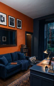 Persimmon and Deep Navy