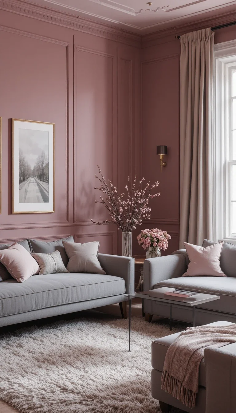 Mauve and Soft Gray