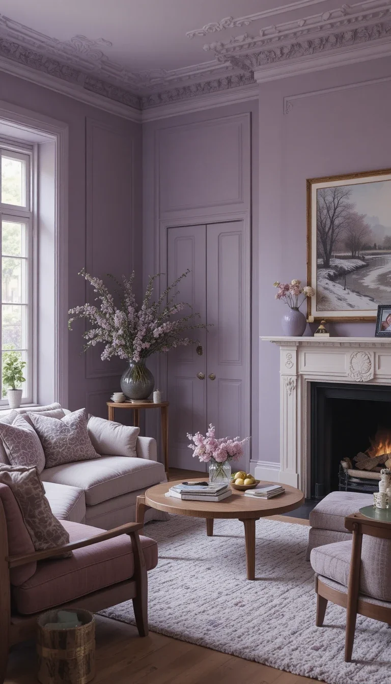 Dusty Lavender and Walnut