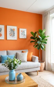 Persimmon and Sky Blue Accents