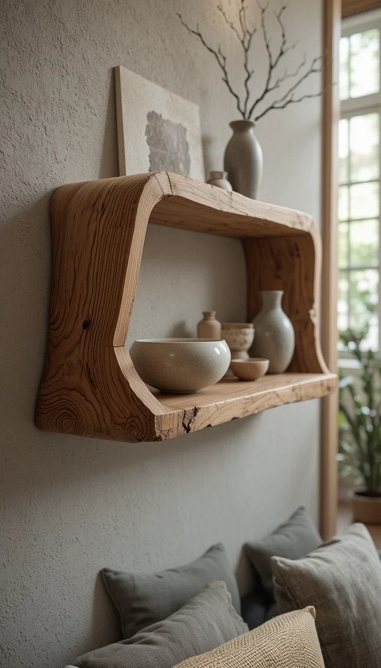 Try Live-Edge Wood Shelves