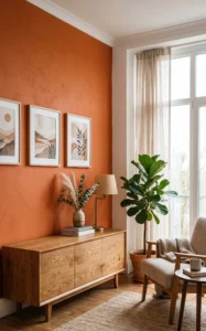Persimmon and Natural Wood Tones