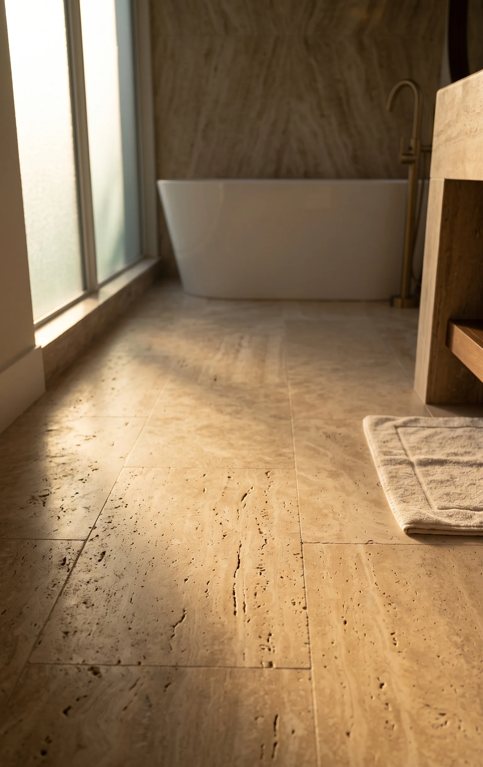 Honed Matte Travertine Floors