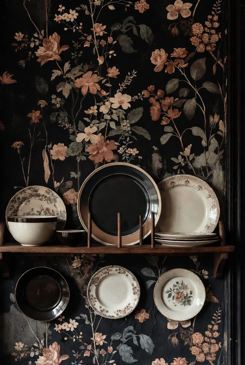 Paper One Wall in Dark Botanicals