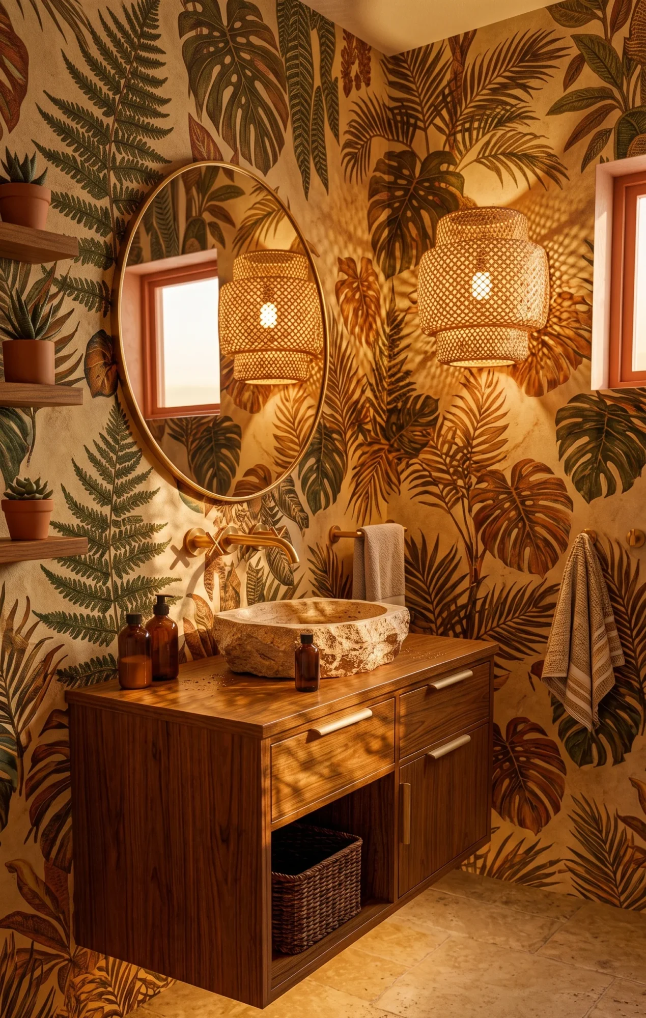 Small Bathroom Earth Tones