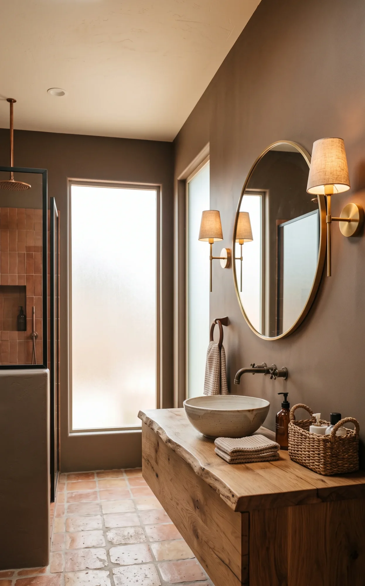 Mushroom Brown and Brushed Brass