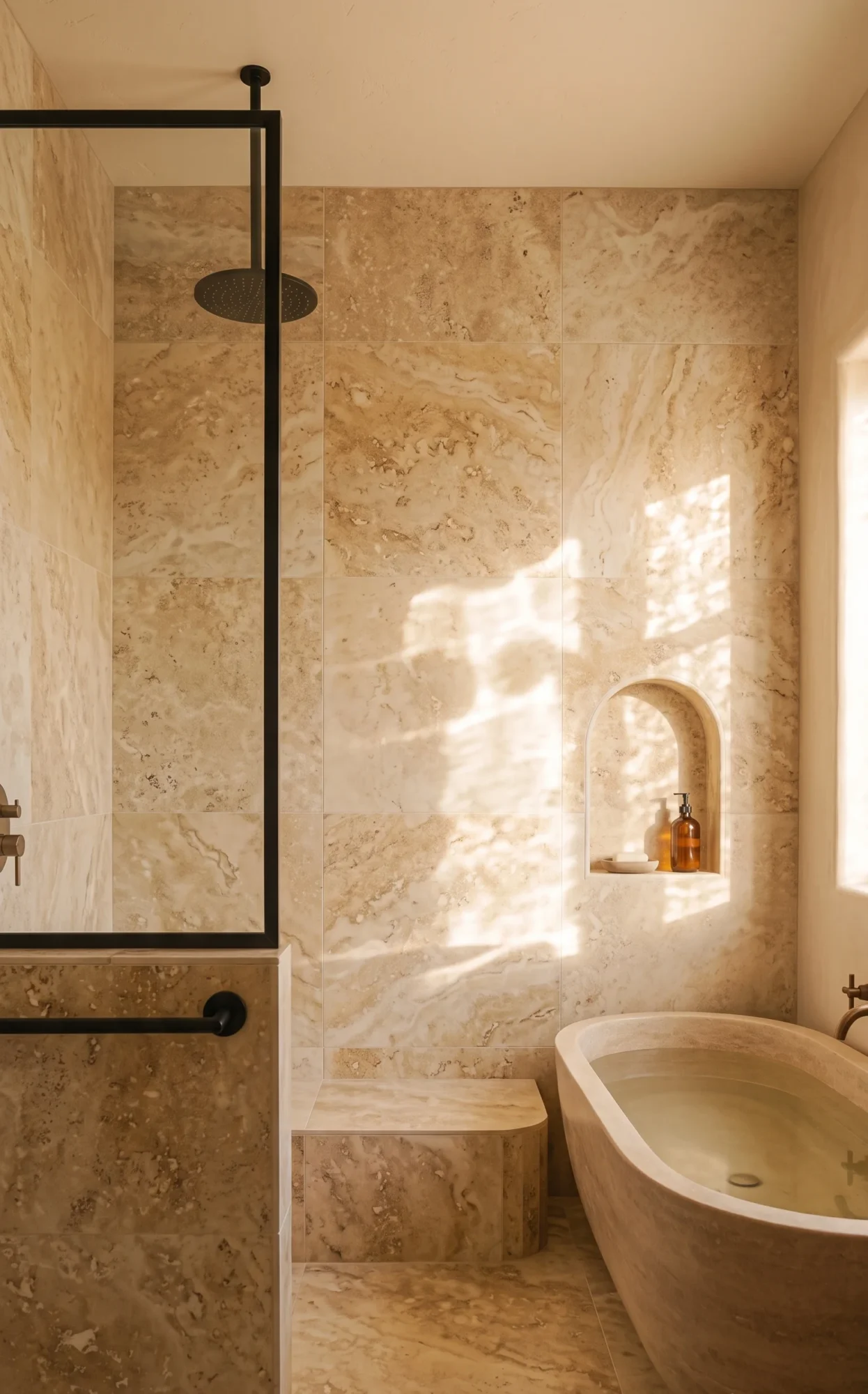 Travertine-Look Porcelain Tile
