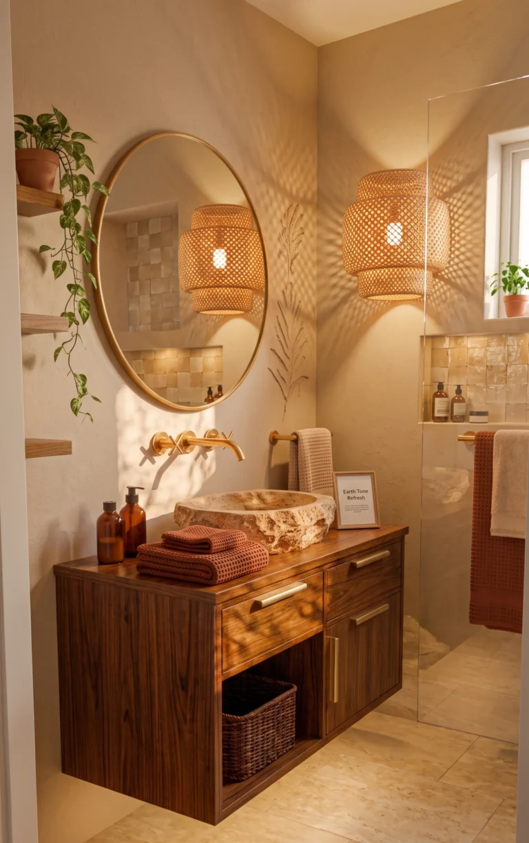 19 Earth Tone Bathroom Designs 2026: Warm, Natural, and Built to Last