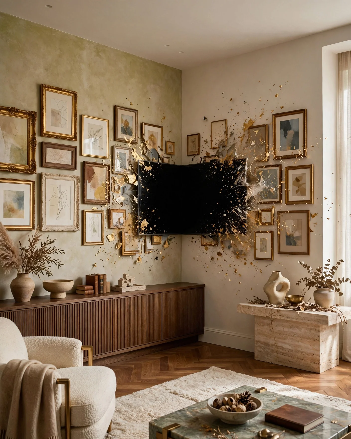 Flank a TV or Furniture in an L-Shape